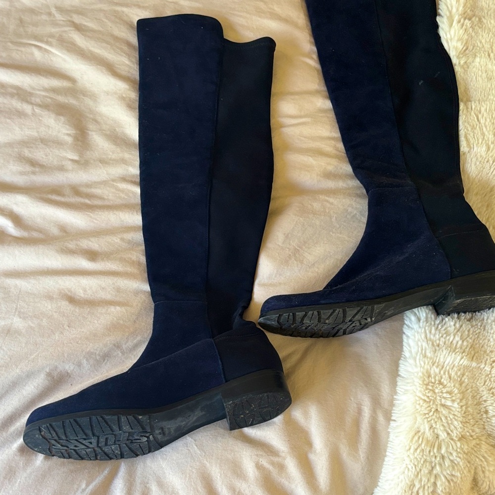 Stuart Weitzman Midnight Blue Over the Knee Boots